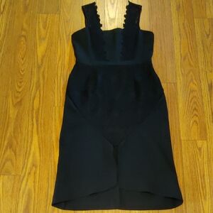 Black Sleeveless Sheath Dress with Square Neckline